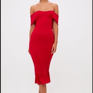 PLT Red Midi Dress